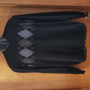 Vintage Axcess Crew Black Sweater Size XL Pullover Argyle